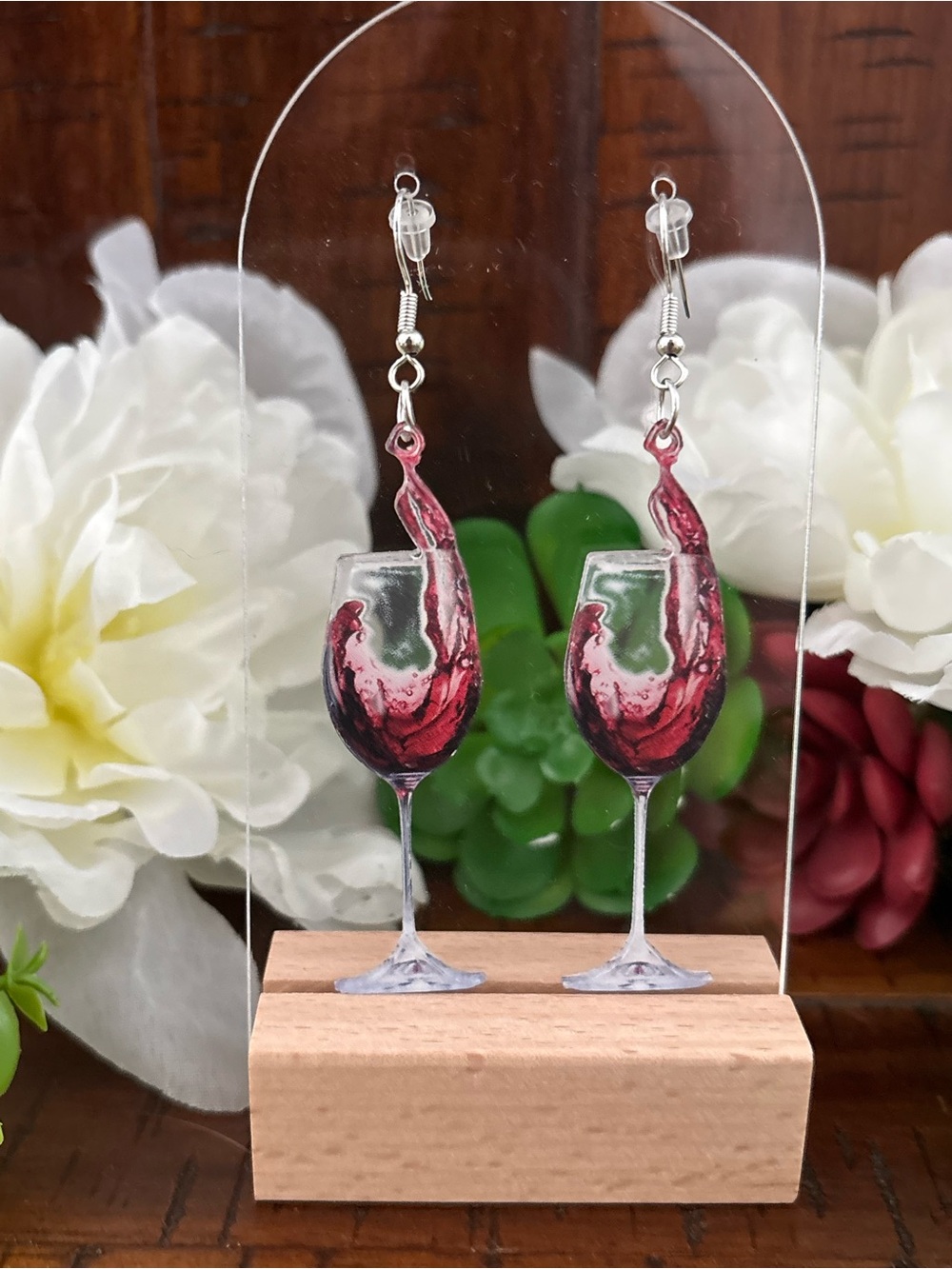 Acrylic Wine Glass Splash Dangle Earrings